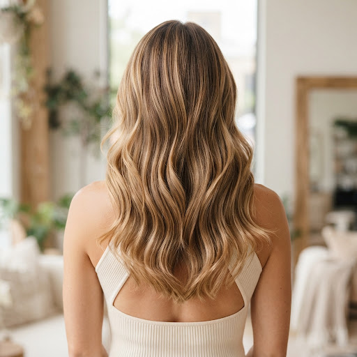 Illustratieve balayage met zachte golven